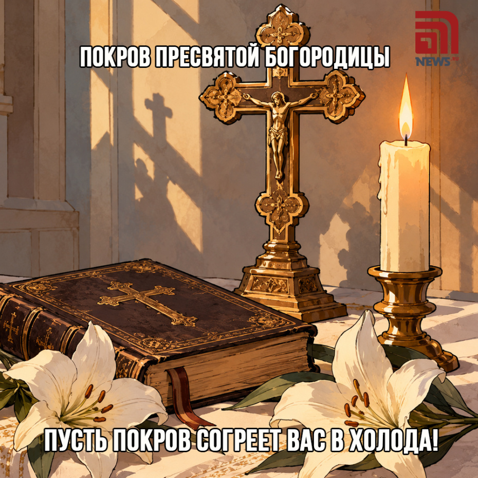 Бесплатная открытка на Покров Пресвятой Богородицы
