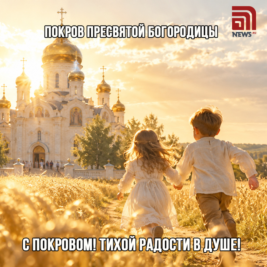 Открытка на Покров Пресвятой Богородицы для верующих 14 октября