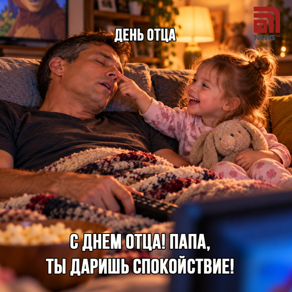 Семейная открытка на День отца 18 октября