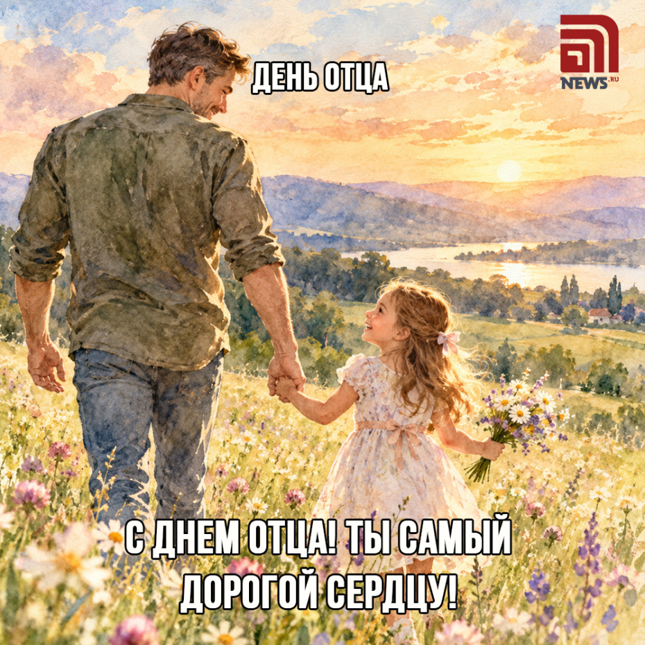 Теплая открытка на День отца