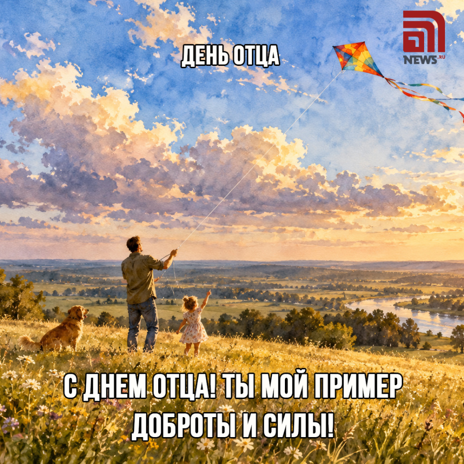 Семейная открытка на День отца 18 октября