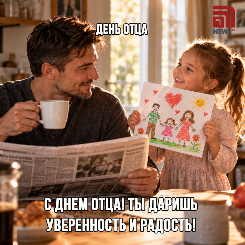 Трогательная открытка на День отца 18 октября