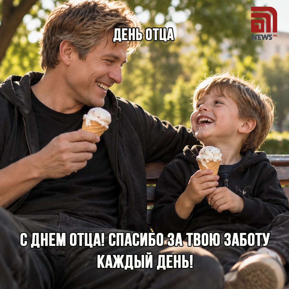 Семейная открытка с Днем отца 18 октября