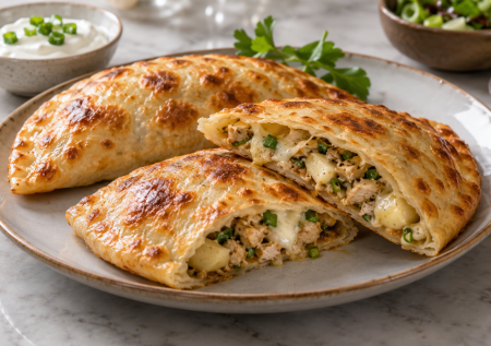 Самое вкусное чуду с курицей и вареной картошкой: простой рецепт с тестом на кефире