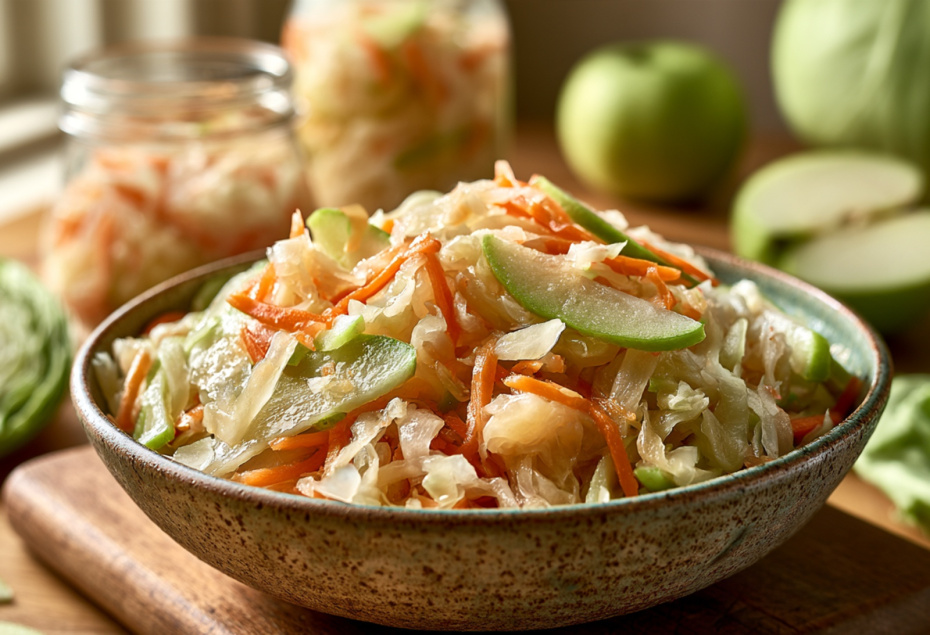 Квашеная капуста с яблоками