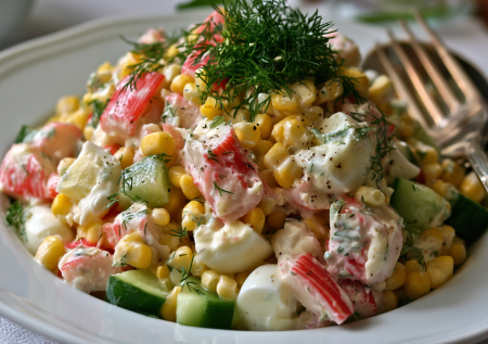 Не только крабовый с кукурузой: 7 салатов с рыбой и морепродуктами