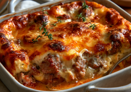 Ни варки, ни жарки: делаю запеканку с фаршем и сыром — сытная, сочная, с румяной корочкой