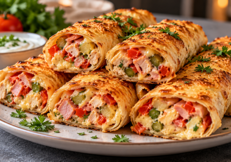 Трубочки из лаваша а-ля пицца не стыдно подать и на праздник: вкуснейшая закуска за 15 минут — секрет в обалденной начинке