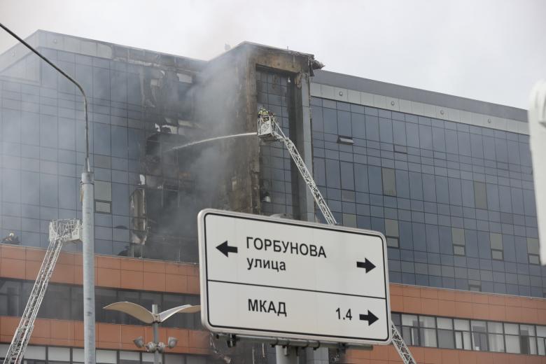 Пожар в бизнес-центре «Гранд Сетунь Плаза» в Можайском районе столицы