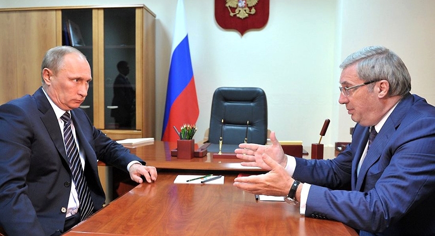 Президент РФ Владимир Путин и губернатор Красноярского края Виктор Толоконский