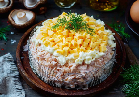 Салат «Ночь с курицей» за 15 минут: просто, быстро и празднично