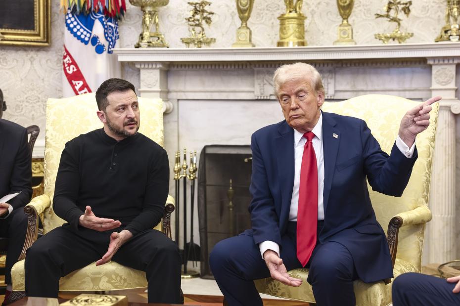  Владимир Зеленский и Дональд Трамп в Овальном кабинете Белого дома в Вашингтоне, округ Колумбия, США, 28 февраля 2025 г.