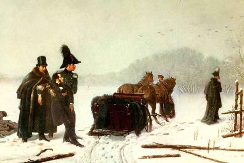 Дуэль Пушкина с Дантесом. Художник А. Наумов, 1884 год