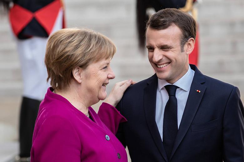Канцлер Германии Ангела Меркель и президент Франции Эммануэль Макрон