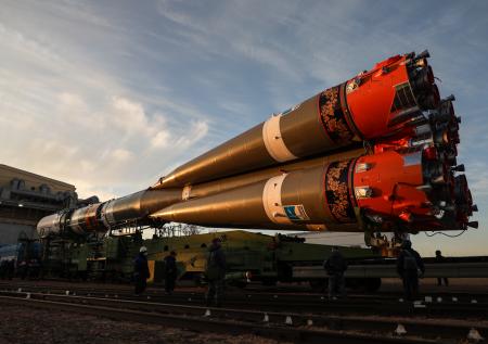 Украшенную под хохлому ракету «Союз» установили на Байконуре 