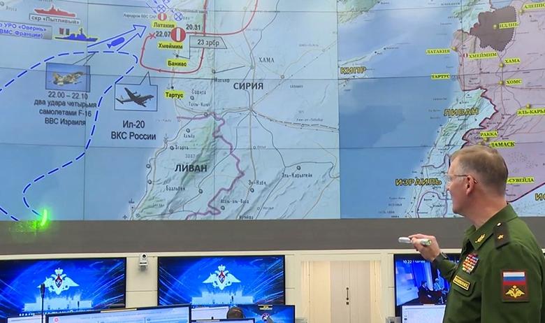 Официальный представитель Министерства обороны РФ генерал-майор Игорь Конашенков во время официального заявления по поводу крушения самолёта Ил-20 в Сирии