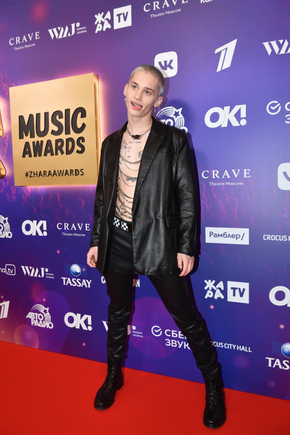 Даня Милохин на церемонии вручения премии Zhara Music Awards 2021 в «Крокус Сити Холле»