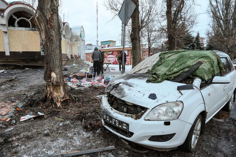 Последствия обстрела Донецка