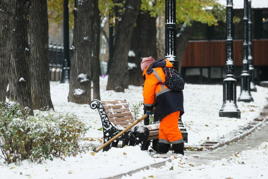 Первый снег в Москве