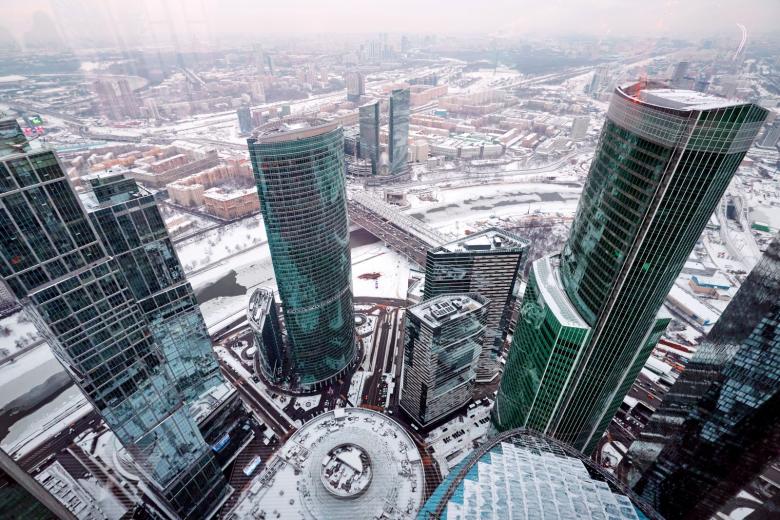 Вид на Москву со смотровой площадки Panorama 360, расположенной на 89-м этаже башни «Восток» многофункционального комплекса «Федерация»