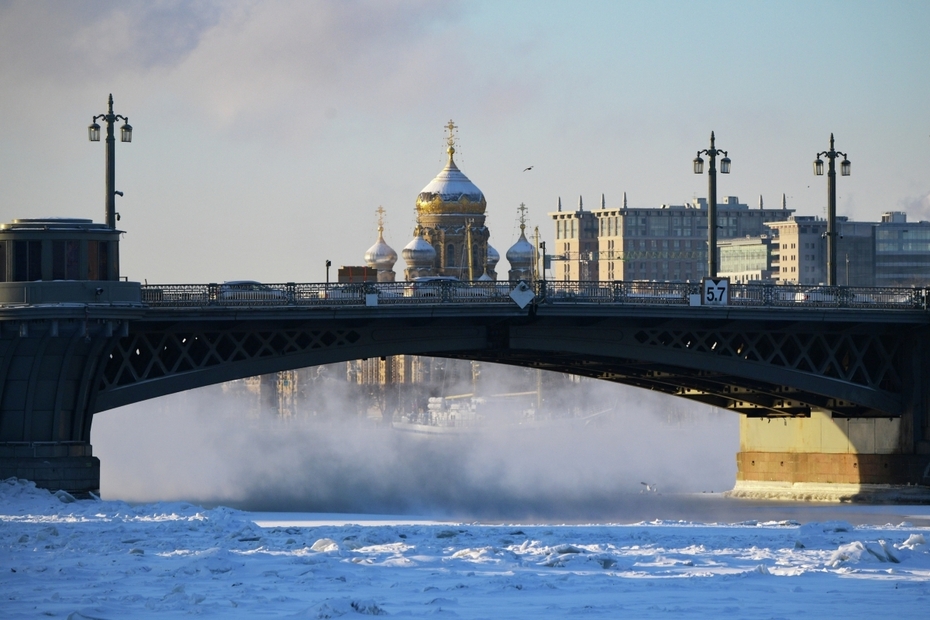 Морозная погода в Санкт-Петербурге