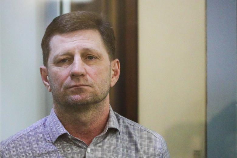 Бывший губернатор Хабаровского края Сергей Фургал во время оглашения приговора в Московском областном суде
