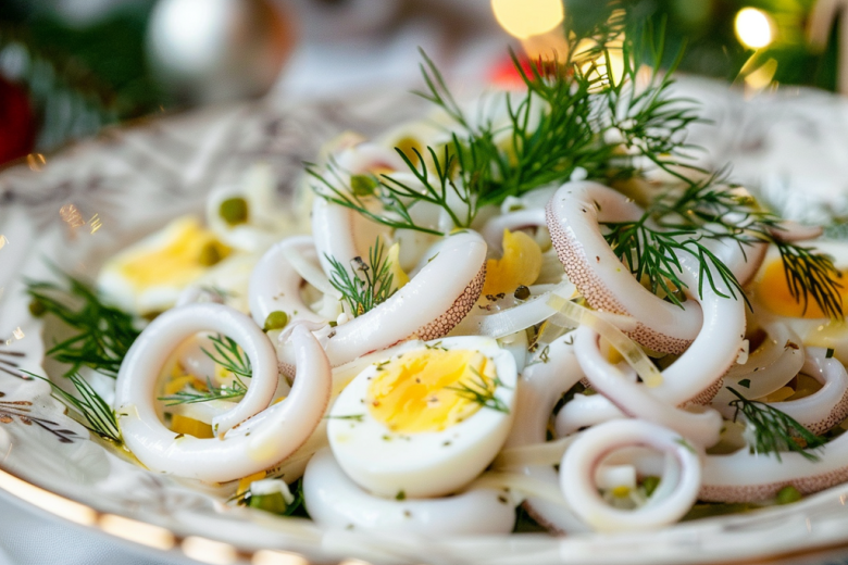 Рецепты салатов с кальмарами