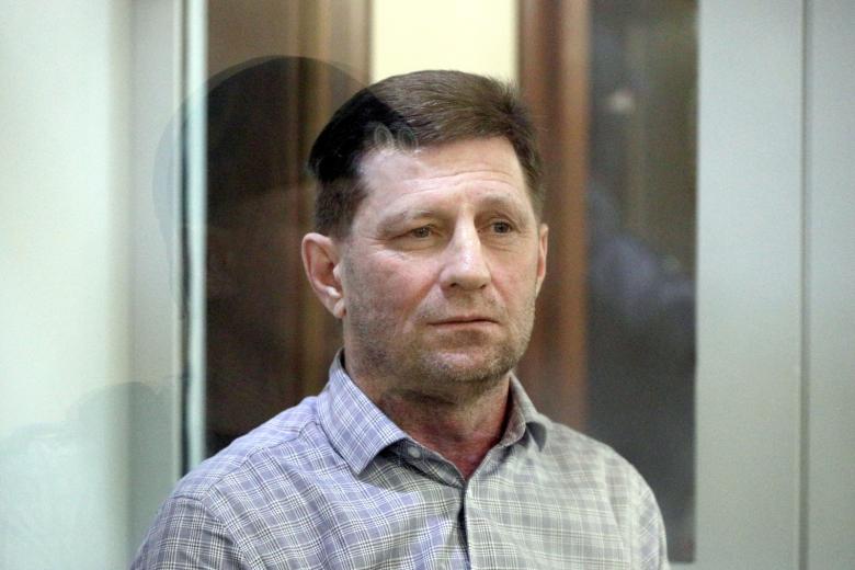 Бывший губернатор Хабаровского края Сергей Фургал, обвиняемый в организации убийств, во время оглашения приговора в Московском областном суде