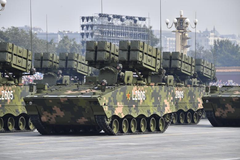 Группа противотанковых ракет. Военный парад в Пекине. Архивное фото