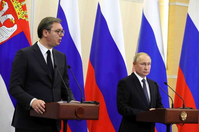 Президент РФ Владимир Путин и президент Сербии Александр Вучич