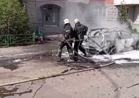 Момент подрыва автомобиля в Балашихе попал на видео