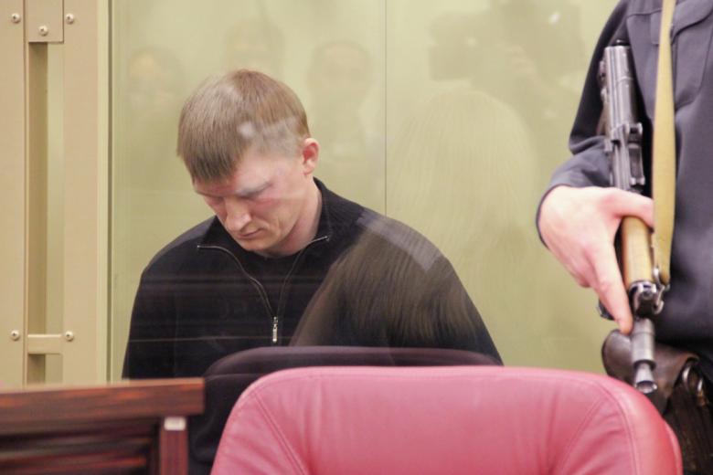 Один из членов банды Сергея Цапка Андрей Быков во время судебного заседания по делу об убийстве 12 человек в станице Кущевская