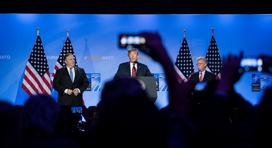 Майк Помпео, Дональд Трамп и Джон Болтон 