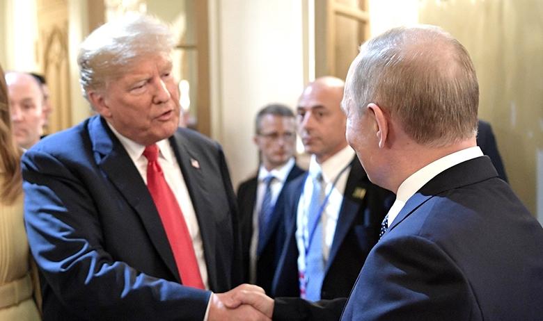 Президент США Дональд Трамп и глава России Владимир Путин