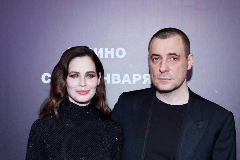 Актеры Юлия Снигирь и Евгений Цыганов на премьере фильма «Мастер и Маргарита» в киноцентре «КАРО 11 Октябрь»