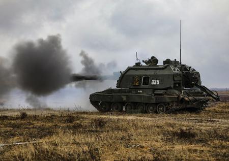 САУ «Мста-С» уничтожила украинскую пехоту на передовой в ЛНР