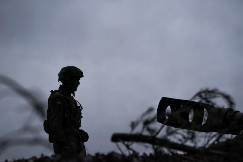 Солдат ВСУ в зоне боевых действий