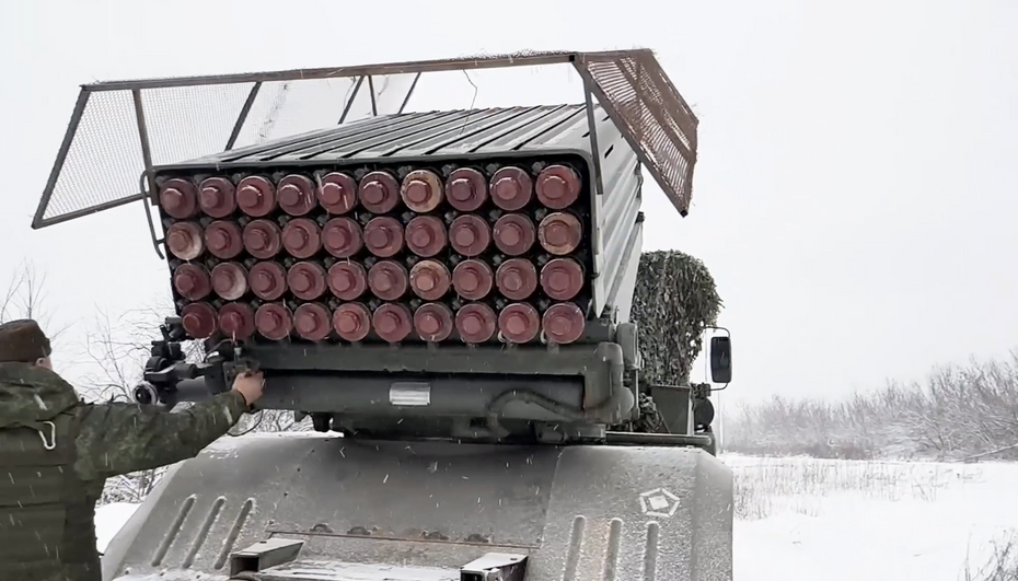 Боевая работа РСЗО БМ-21 «Град» в зоне СВО