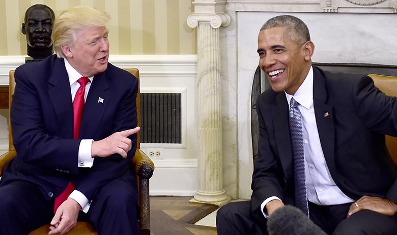 Дональд Трамп на встрече с Бараком Обамой