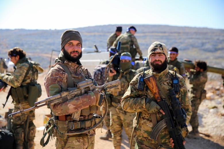 Повстанцы сирийской оппозиции во время наступления на сирийские правительственные войска