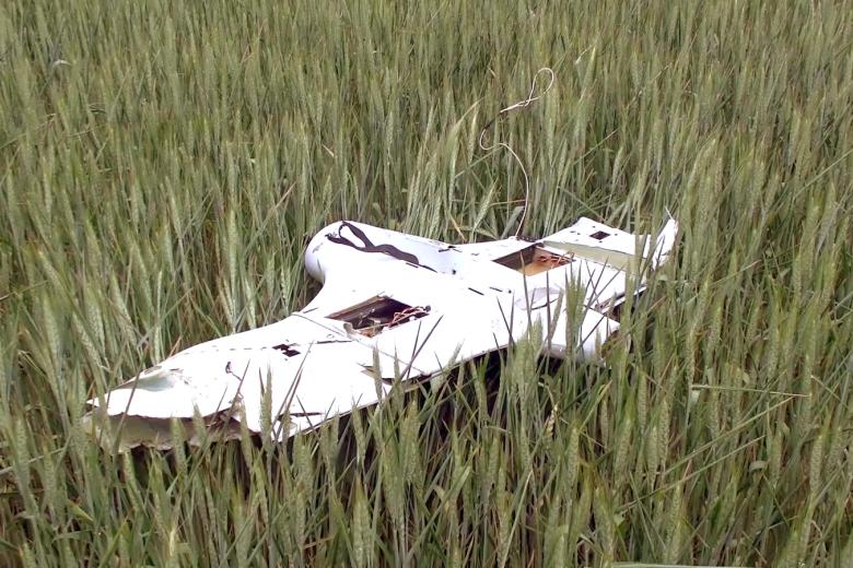Сбитый беспилотник в результате работы ЗРК «Стрела-10»