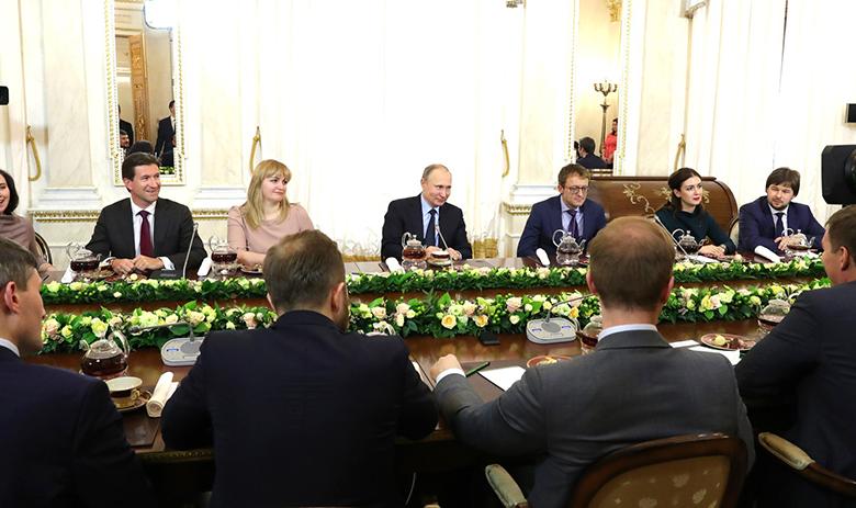 Встреча президента РФ Владимира Путина с финалистами конкурса «Лидеры России» в 2018 году