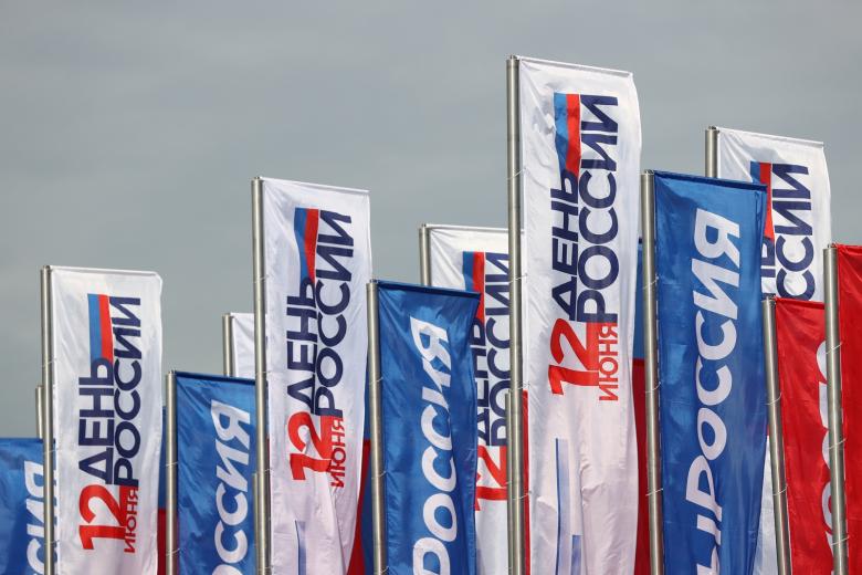 Украшение Поклонной горы в День России