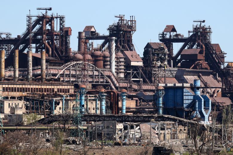 Вид на завод «Азовсталь»