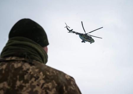 Появилось видео с подбитым из ПТУР Ми-24 ВСУ в районе Работино