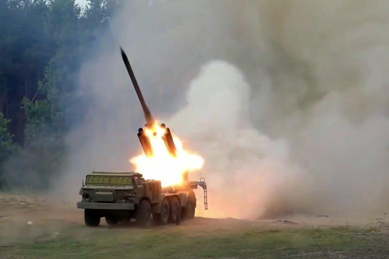 Боевая работа расчетов РСЗО «Ураган»