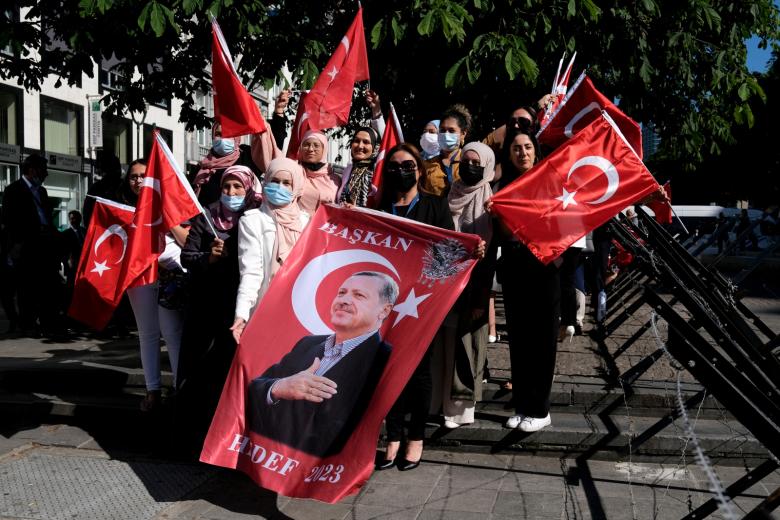 Митинг в поддержку президента Турции Реджепа Эрдогана