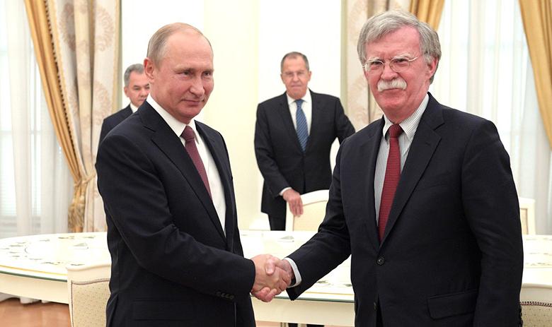 Встреча Президента РФ Владимира Путина с Джоном Болтоном