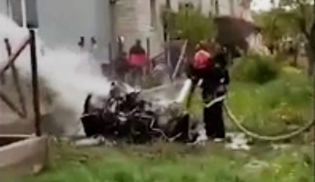 Появилось видео с места крушения самолёта Як-130 в Белоруссии