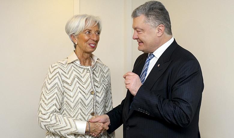 Президент Украины Петр Порошенко и Кристин Лагард